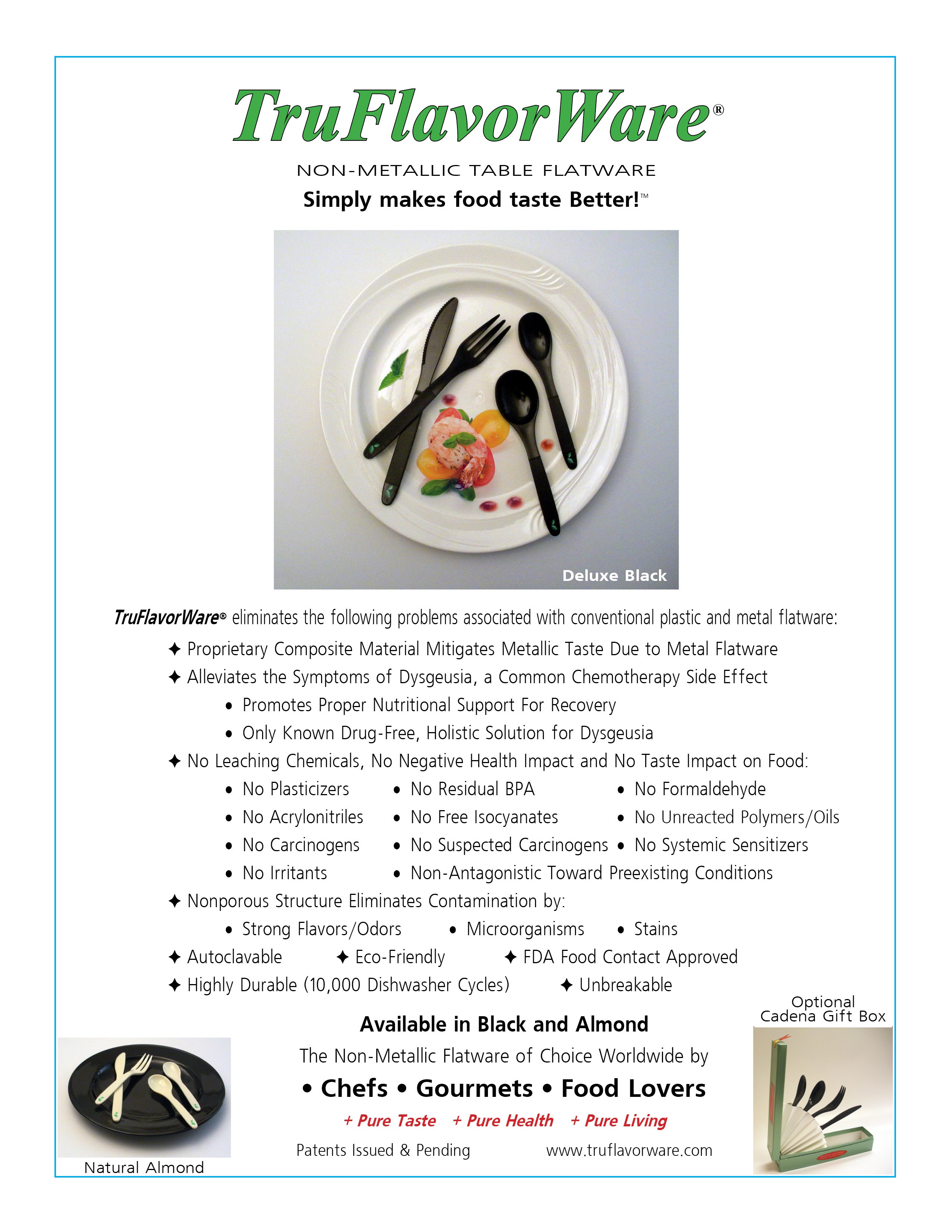 TruFlavorWare Taste-Free Flatware Set — Restore Your Full Taste Spectrum | Non-Metallic, BPA-Free Dining Utensils